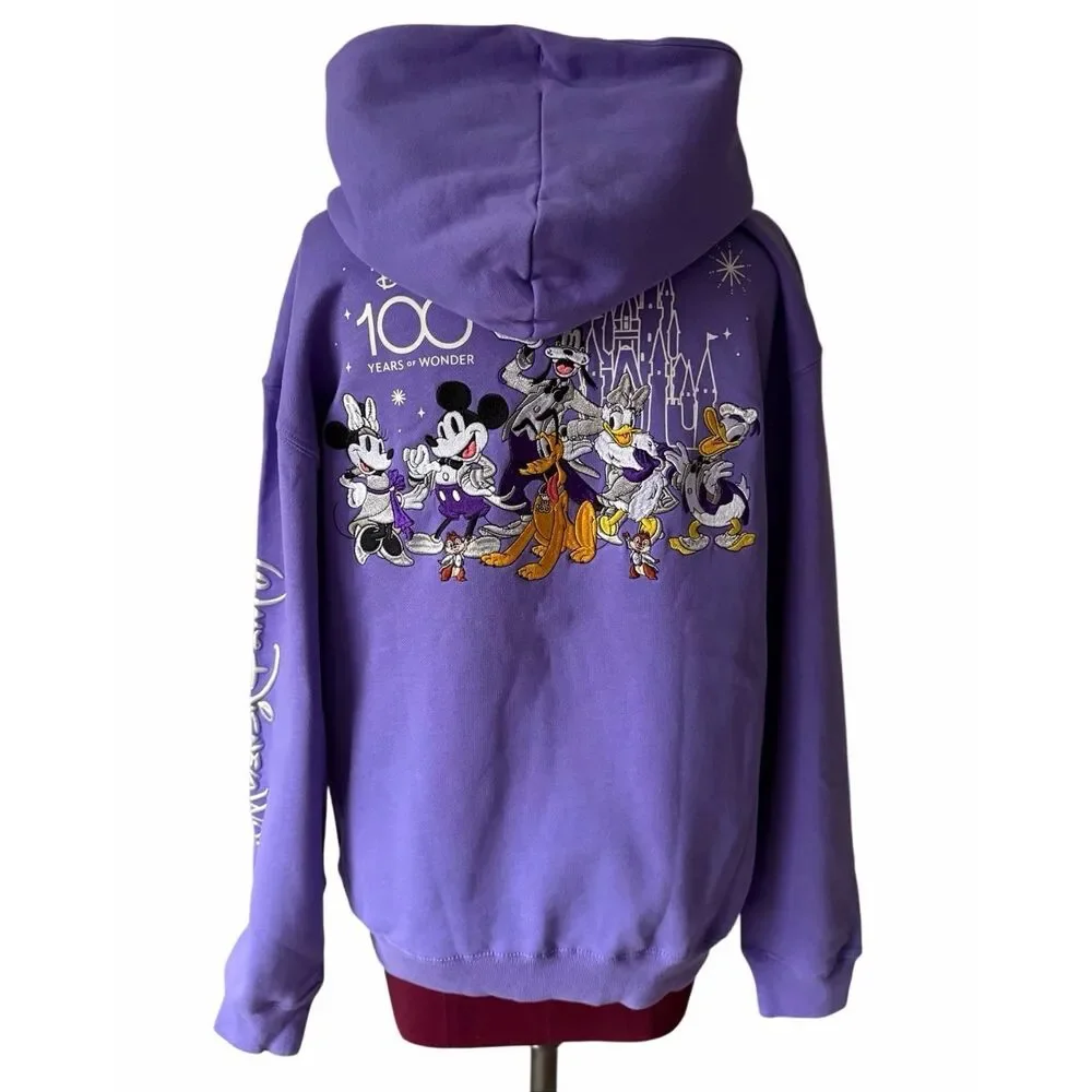 Disneyland Mickey Mouse & Friends Hoodie NEW Disney100 Purple Small - Picture 4 of 15